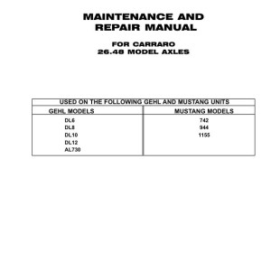 Carraro 26.48 Axle Maintaneance Repair Manual 908496 EN IT