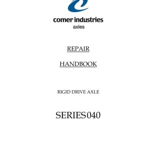 Comer Series 040 Axles Repair Handbook 918354A