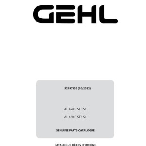 Gehl AL 420 P ST5 S1 AL 430 P ST5 S1 Parts Catalog 52797456 EN FR ES