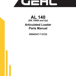 Gehl AL140 Parts Manual 50940347F