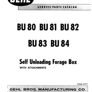 Gehl BU80 BU81 BU82 BU83 BU84 Service Parts Catalog 903547