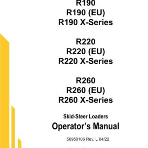 Gehl R190 R220 R260 Operators Manual 50950106L