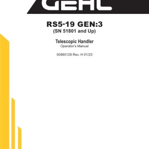 Gehl RS5-19 GEN3 Operators Manual Electrical and Hydraulic Diagram 50960129H