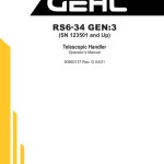 Gehl RS6-34 GEN3 Operators Manual Electrical and Hydraulic Diagram 50960137G