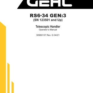 Gehl RS6-34 GEN3 Operators Manual Electrical and Hydraulic Diagram 50960137G