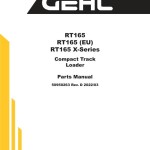 Gehl RT165 RT165 (EU) RT165 X-Series Parts Manual 50940792D