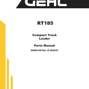 Gehl RT185 Parts Manual 50960149D