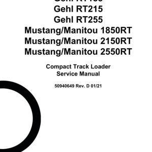 Gehl RT185 RT215 RT255 1850RT 2150RT 2550RT Service Manual and Diagram 50940649D