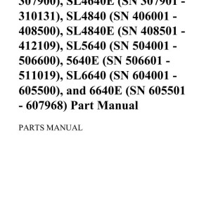 Gehl SL4640 SL4640E SL4840 SL4840E SL5640 5640E SL6640 6640E Part Manual 917000_2023