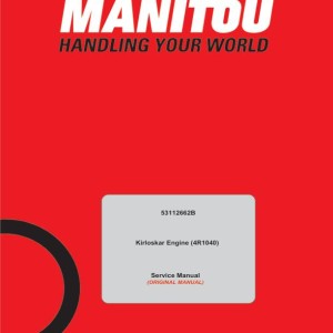 Manitou Kirloskar Engine 4R1040 Service Manual 53112662B