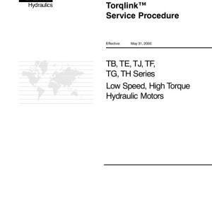 Parker TB TE TJ TF TG TH Series Hydraulic Motor Service Manual 918356A