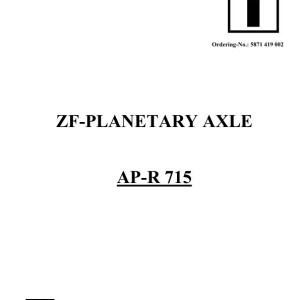 ZF Planetary Axle AP-R 715 Workshop Manual 918363A