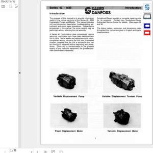 Danfoss Pump Series 40-M35 Service Manual 50940357-reva