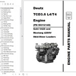 Deutz TCD3.6L4 TCD3.6T4 Engine Parts Manual 50950440A
