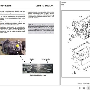 Deutz TD 2009 L 04 Engine Parts Manual 913282