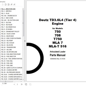 Deutz TD3.6L4 Tier 4 Engine Parts Manual 50940442