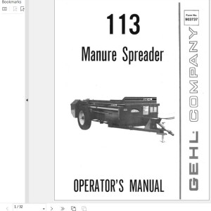 GEHL 113 Operators Manual 903737A