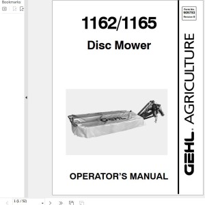 GEHL 1162 1165 Operators Manual 909793B