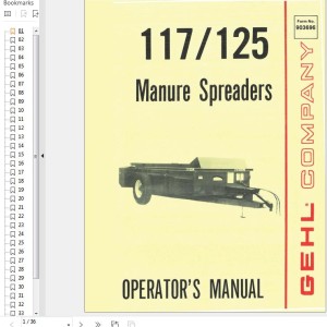 GEHL 117 125 Operators Manual 903696A