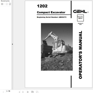 GEHL 1202 Operators Manual 908170B