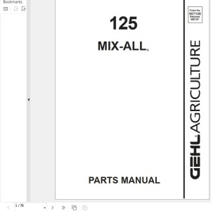 GEHL 125 Parts Manual 907148B