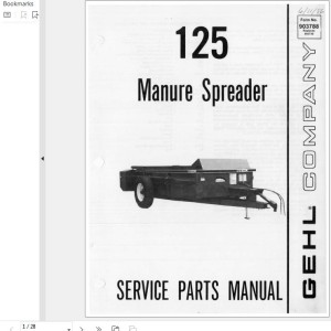 GEHL 125 Service Parts Manual 903788A