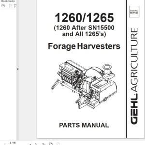 GEHL 1260 1265 Parts Manual 907169A