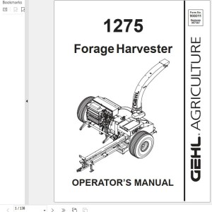 GEHL 1275 Operators Manual 908011A