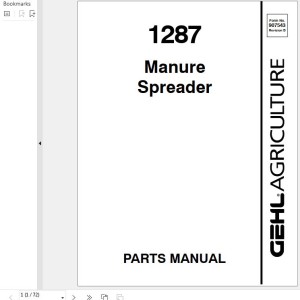 GEHL 1287 Parts Manual 907543B