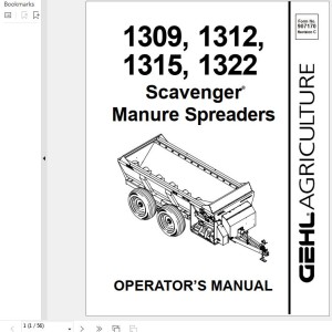 GEHL 1309 1312 1315 1322 Operators Manual 907170C