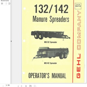 GEHL 132 142 Operators Manual 903718A