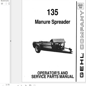 GEHL 135 Operator's and Service Parts Manual 904901A