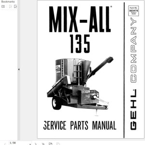 GEHL 135 Service Parts Manual 903478A