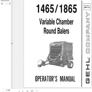 GEHL 1465 1865 Operators Manual 904112A