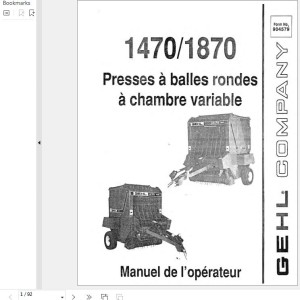GEHL 1470 1870 Operators Manual 904579A