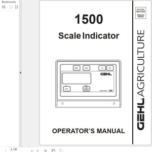 GEHL 1500 Operators Manual 907559A