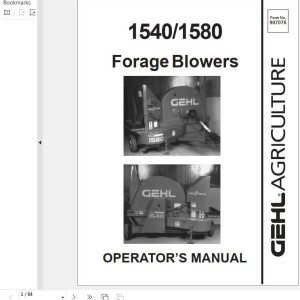 GEHL 1540 1580 Operators Manual 907076A
