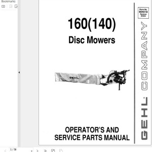 GEHL 160 140 Operator's and Service Parts Manual 904518A