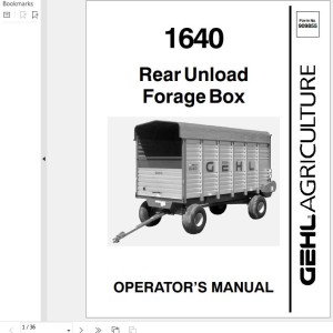 GEHL 1640 Operators Manual 909855A