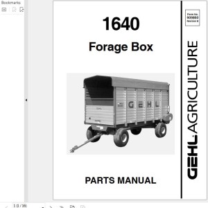 GEHL 1640 Parts Manual 909860B