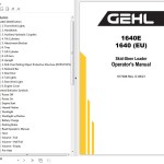 GEHL 1640E 1640 Operator's Manual 917388G