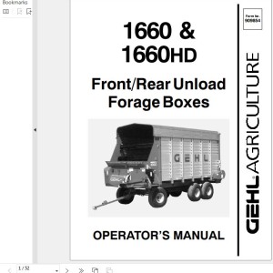 GEHL 1660 1660HD Operators Manual 909854A