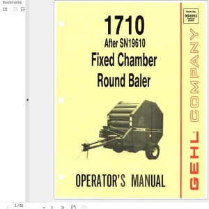 GEHL 1710 Operators Manual 904053