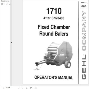 GEHL 1710 Operators Manual 906016A