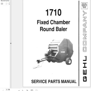 GEHL 1710 Service Parts Manual 906076A