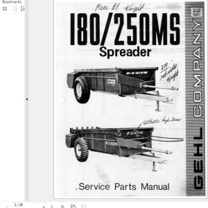 GEHL 180MS 250MS Service Parts Manual 901582A