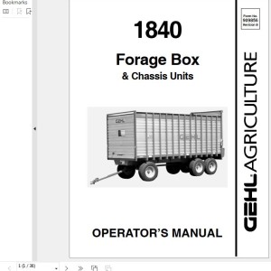 GEHL 1840 Operators Manual 909856B