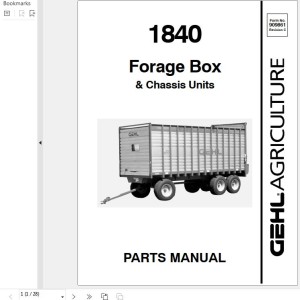 GEHL 1840 Parts Manual 909861C