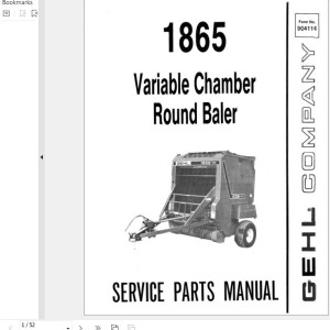 GEHL 1865 Service Parts Manual 904114A