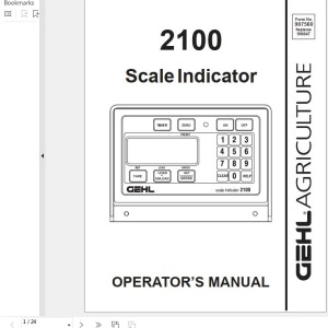 GEHL 2100 Operators Manual 907560A